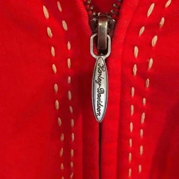 Vintage Harley Davidson Women's Small red zip Zip Up - Picture 5 of 6